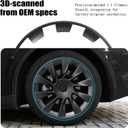 Wheel Rim Protect for Tesla Model Y 20" (2020-2024), Easy-Install Hubcaps Wheel Cover, Scratch-Resistant Car Tire Trim Rings, Stylish Design for Induction Wheels, Gunpowder 4Pcs Model Y Accessories
