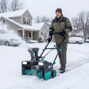 20 INCH 15Amp Electric Snow Blower, 25FT Throwing Distance, Outdoor Snow Remover with Brushless Motor, 180 Rotating Chute and Dual LED Lights, Snow Thrower for Garden, Patio, Deck, Driveways