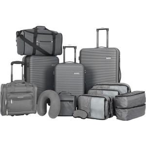 Travelers Club Riddock Luggage and Travel Accessories, Charcoal, 14-Piece Set Travelers Club Riddock Luggage and Travel Accessories, Charcoal, 14-Piece Set