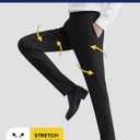Men's Stretch Dress Pants with Expandable-Waist 3 Fits: Slim Fit/Classic Straight/Big & Tall