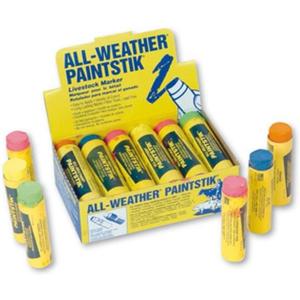 All-Weather Paintstik 61016- Livestock Marker, Highly Visible, Nontoxic Paint for Marking Animal Skin, Hide, Pelt, Wet & Dry- Ideal for Cattle Heat Detection, Fluorescent Green (12 Pk) Made in USA