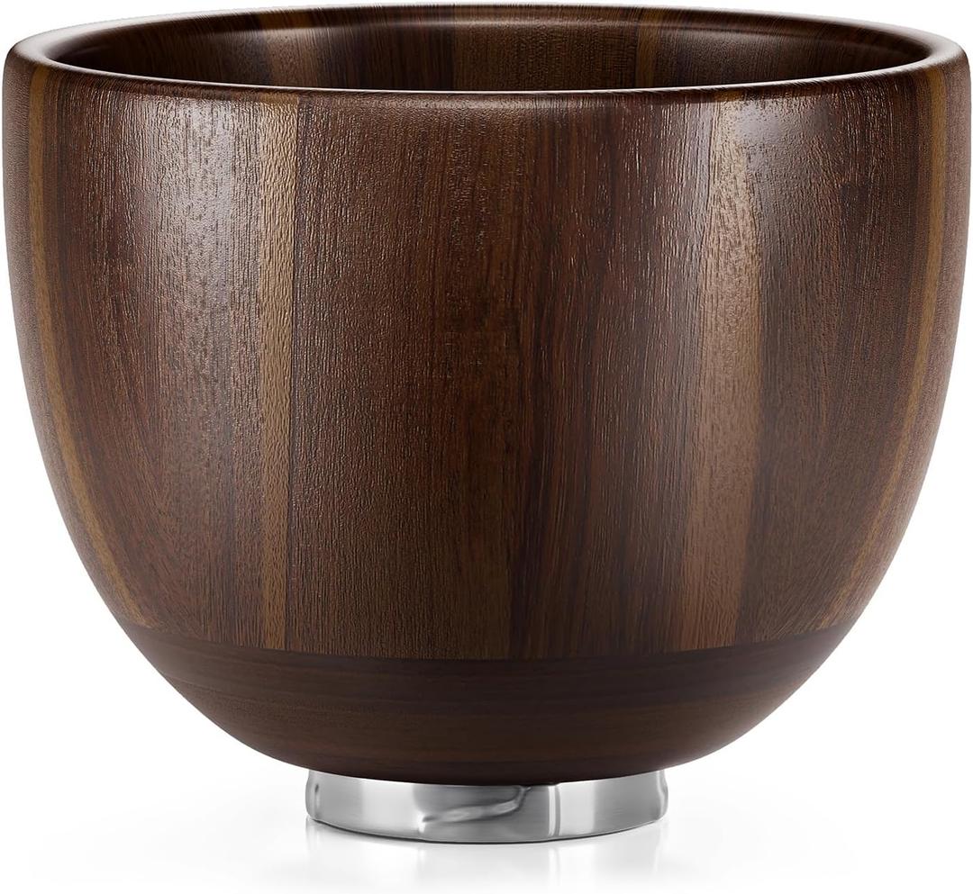 SpaceAid Wooden Bowl for Mixer - Kitchen Space Aid Acacia Wood Mixing Bowls Holder for Stand Mixer, Compatible with 4.5 & 5 QT Tilt-Head Models Kitchen, Natural Wood