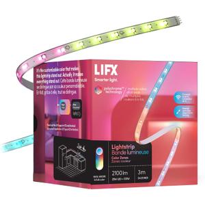 LIFX Lightstrip Color Zones, Wi-Fi Smart LED Light Strip, Full Color with Polychrome Technology, No Bridge Required, Compatible with Alexa, Hey Google, HomeKit and Siri, 120" Kit