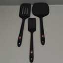 DI ORO Silicone Turner Spatula Set - Kitchen Spatulas for Nonstick Cookware - Cooking Utensils for Flipping Eggs & Pancakes - 600F Heat-Resistant BPA Free Turners - Dishwasher Safe (4pc, Black)