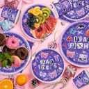 169Pcs Purple Music Birthday Decorations Pop Star Party Decorations Purple Birthday Plates Napkins Cups Banner Cutlery, Purple Party Supplies, Serves 24