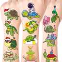 Turtle Temporary Tattoos for Party Supplies, 52 PCS Cute Sea Turtle Tattoo Stickers for Birthday Parties, Sea Turtle Party Decorations, Waterproof Tattoos