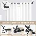 Black Decorative Curtain Rods for Windows:66-120 Inch Adjustable Farmhouse Curtain Rod for Bedroom Living Room,Heavy Duty Rustic Drapery Rods with Vintage Eagle Finial Easy Install,Matte Black