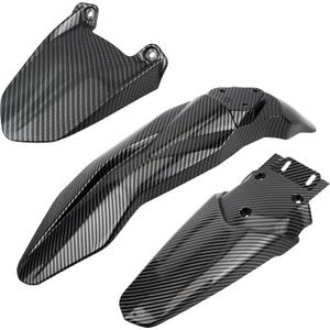 Motorcycle Fender Set Shock Front Rear Mudguard Fender Protector Compatible with Talaria Sting MX3 MX4 Electric Dirt Bike Imitation Carbon Fiber