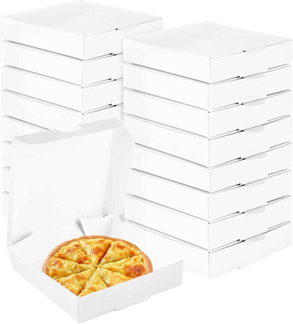 SENENQU 100 Pcs Mini Pizza Boxes 3.5 x 3.5 Square Cardboard Mini Pizza Box Small Pizza Boxes Pizza Storage Container for Celebrations Party Favors Birthdays Weddings(White)