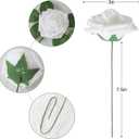 AmyHomie Artificial Flower 50pcs Real Looking Fake Roses w/Stem for DIY Wedding Bouquets Centerpieces Arrangements Party Baby Shower Valentines Day Christmas Tree Decorations, White