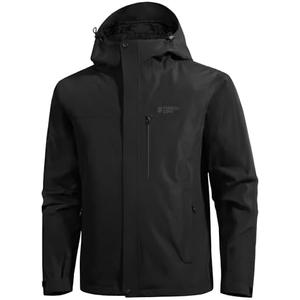 Pioneer Camp Mens Rain Jacket Waterproof Shell Jacket Hooded Lightweight Rain Coat for Outdoor Hiking 4 Pockets Windbreaker M