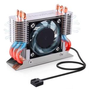 12V M.2 2280 SSD Heatsink with 40mm PWM Cooling Fan, Copper Heat Pipes and Thermal Pad, SSD Cooler for M.2 2280 NVMe & SATA SSD Only