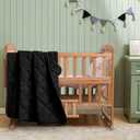 FLXXIE Down Alternative Toddler Comforter, Lightweight, Machine Washable and Warm Baby Crib Quilted Blanket for Stroller, Travel, 39x47 Inches, Black