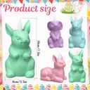 Bucherry 4 Pcs Easter Bunny Flameless Candle Light 7.5" LED Pastel Easter Rabbit Candles Battery Operated Spring Lighted Tealight Bunny Flickering Tea Light Gifts for Women Spring Home Table Decor