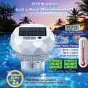 Ketom Solar Pool Chlorine Floater with Thermometer - Remote Control Floating Chlorine Dispenser with RGB Waterproof Pool Light Chlorine Tablet Floater 3 inch for Outdoor Swimming Hot Tub Spa 2 Pieces