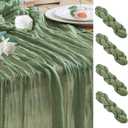 Wokceer Cheesecloth Table Runner 4Pack 10FT Sage Green Christmas Gauze Fall Cheese Cloth Table Runner for Party Easter Rustic Sheer Table Runners for Baby Bridal Shower Wedding