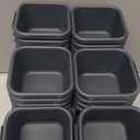 42 Pack Interlocking Desk Drawer Organizer Tray Dividers Plastic Shallow Narrow Drawers Organizers Separators Storage Bins Container for Kitchen Bathroom Makeup Office Vanity Dresser (Black)