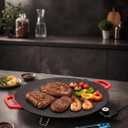 16-Inch Round Electric Griddle, 1500W Smokeless Indoor BBQ Grill