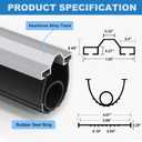 Duzzy 16.5 Feet Convex Shape Garage Door Seal Kits, Pre-drilled Heavy-Duty Weatherproofing Garage Door Rubber Seals Bottom Pakage with Aluminum Track Retainer Base Kits