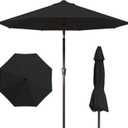 9FT Patio Umbrella Outdoor Table Umbrella w/Push Button Tilt and Crank, 8 Sturdy Ribs, UV Resistant Waterproof Market Umbrella for Pool, Deck, Backyard, Garden, Black