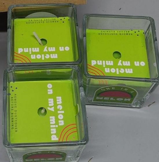 Sprayed Glass With Label With Gold Metal Lid 3.0 Oz + Candle 2.5 Oz Pack Of 7