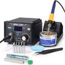 YIHUA 939D+ Digital Soldering Station, 75W Equivalent with Precision Heat Control (392F to 896F) and Built-in Transformer. ESD Safe, Lead Free with C/F display (Black)
