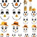 3 x 24pcs Fall Scarecrow Face Stickers Vinyl Decals Cute Autumn Scarecrow Face Stickers for DIY Crafts Window Cups Wall Glass Halloween Thanksgiving Day Home Decoration(face24)