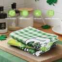 Simpeak St. Patrick's Day Kitchen Towels Set of 3, 16x26 Inch Green Shamrock Dish Cloths Towels & Cleaning Dishtowels for Kitchen Collection Household Cleaning and St Patricks Day Spring Decorations