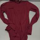 MANGOPOP Women's Mock Turtle Neck Long Sleeve Tops Bodysuit Jumpsuit Burgundy, Small