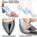 2 x SOPROM Weight Shifting Insoles for High Heels, Gel Inserts Comfort Pads for Women Foot Pain Relief(Size: Small for US 6-7.5 Women Shoes, Color: Transparent Blue)