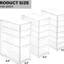 Prsildan Acrylic Drawer Organizer with 15 Drawers, Makeup Craft Office Desk Organizers Accessories, Set of 3 Clear Stackable Storage Drawers for Vanity, Countertop, Jewelry, Art Supply Organization