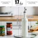 LYEOBOH Oil Dispenser for Kitchen, 17 OZ Olive Oil Dispenser Bottle with Non Drip Spout, Ceramic Vinegar Dispenser Bottle for Cooking, Soy Sauce, Coffee Syrup, Liquids, White
