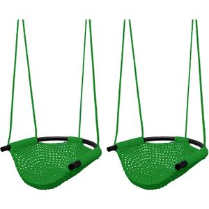 JKsmart 2 Pack Kids Swing Seat, Heavy Duty Rope Play Secure Children Swing Set, Toddler Swing Chair for Outdoor/Indoor/Playground/Home/Tree, with Snap Hooks and Swing Straps,440 lbs Capacity,Green