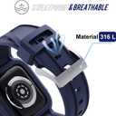 2 x T-ENGINE Band Compatible with Apple Watch SE Band 44mm Series 6 5 4 Series 3 42mm for Men and Women (Blue)