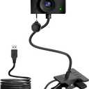 Webcam for PC, HD1080P 30fps Laptop Camera USB with Adjustable Gooseneck with Zoom, Full-Body View for Presentation Desktop Computer Video Calls Teams Skype (Black)