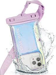 CaseMate 2 Pack Soap Bubble IP68 Waterproof Phone Pouch  Floating Waterproof Phone Case w/Crossbody Lanyard  Compatible w/All Devices, Touchscreen Friendly  Iridescent