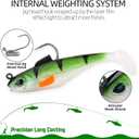 3D Realistic Leaded Soft Fishing Lure  Pre-Rigged Paddle Tail Swimbait for Mandarin Fish, Bass, and More  Sinking Lure for Freshwater & Saltwater3PCS (Blue backed spots)