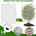 Garden Netting Mesh Plant Cover Bags with Drawstring 6.56Ft x 5.91Ft, 4 Pack Bird Netting Plants Cover Protection
