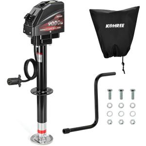 Kohree 9000 lbs Electric Trailer Jack with 7 Way Plug, 12V A-Frame Power Tongue Jack with 22" Lift, Heavy Duty RV Camper Travel Trailer Jack with Manual Crank Handle & Weatherproof Cover