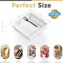 Leafiew 50 Pack Small Charcuterie Boxes with Clear Lids and Forks - To Go Paper Mini Charcuterie Box, Disposable Food Containers, 5Inch Dessert Boxes for Cookie, Cake Slice, Strawberries (White)