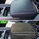 Center Console Cover Compatible with 2019 2020 2021 2022 2023 2024 2025 Dodge Ram 1500 2500 3500 Accessories, Armrest Lid Leather Protective Cover (Bucket seat Console only) (Black Thickened)
