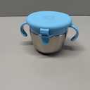 Munchkin Snack+ Stainless Steel Snack Catcher Cup with Lid, 9 Ounce, Blue, 1 Pack