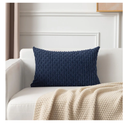Kevin Textile 12x24 Inch Pillow Cover 1 Pack Boho Decorative Soft Striped Corduroy Lumbar Farmhouse Color Accent Rectangle Cushion Case for Living Room Couch Sofa Bed, Navy Blue