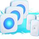Wireless Doorbells for Home Hearing Impaired Doorbell 2 Buttons & 3 Receivers Flashing Light Wireless Doorbell for Office Classroom Bedroom 1200Ft 36 Ringtones 4 Volume JSIEEM(White)