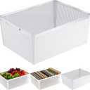 Shimeyao 4 Pcs Wire Mesh Baskets 12.6 x 9.4in Metal Wire Storage Baskets with Handle Steel Organizers Bin Containers for Home Organizing Cabinet CD Storage Pantry Kitchen Fridge Fruit Snacks(White)