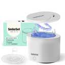 Premium Rechargeable 42000 Hz Ultrasonic Cleaner 200 ml with UV Sanitizer for Clear Aligners, Retainers, Mouthguards, Dentures, & Night Guards Deep Cleaning Dental Appliance Cleaner - White