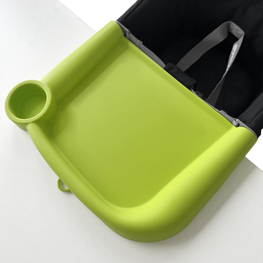 Silicone Baby Dining Tray Compatible with Inglesina Fast Table Chair & Other Hook-On High Chairs,Portable Clip-On Fast Table Chair Baby Tray, Dishwasher Safe & BPA Free (Green)