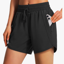 Ksmien Women's 5" Athletic Running Shorts Quick Dry Lightweight Workout Gym Shorts with Zipper Pockets UPF 50+