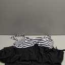 Aqua Eve Women Plus Size Tankini Swimsuit Two Piece Flowy Swimdress Bathing Suits with Shorts Black and White Stripes 20W