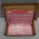 Geinxurn Small Flat Storage Parts Organizer, 2Pcs Red Portable Transparent Plastic Small Parts Tool Box with Removable Dividers, Screwdriver Bit Cases Storage(2 Pieces)